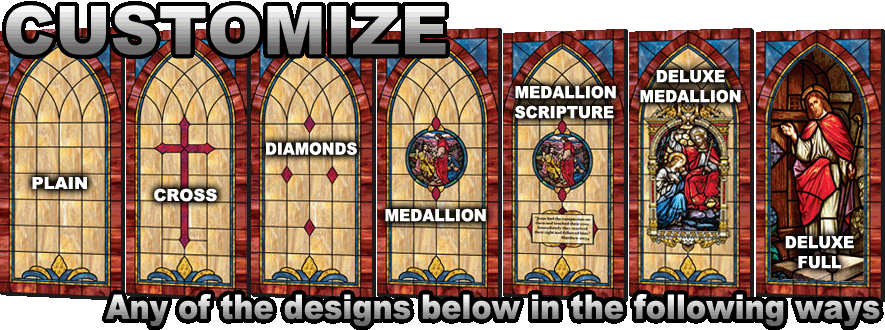 Illuminado decorative church window film variations