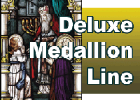 Deluxe medallion designs for Illuminado decorative church window film